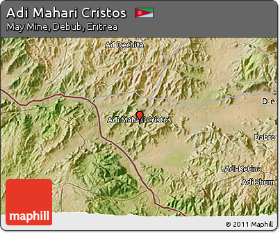 Satellite 3D Map of Adi Mahari Cristos