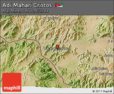 Satellite 3D Map of Adi Mahari Cristos