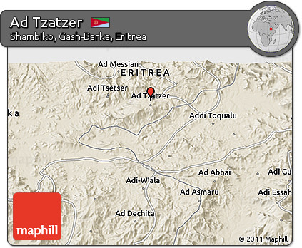 Shaded Relief 3D Map of Ad Tzatzer