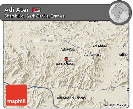 Shaded Relief 3D Map of Adi Atei