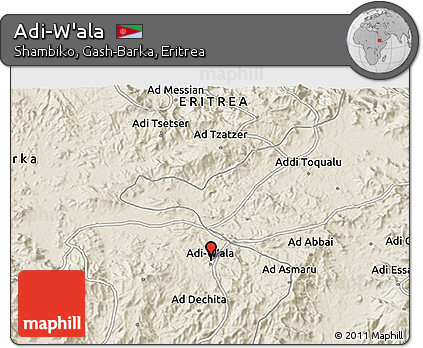 Shaded Relief 3D Map of Adi-W'ala