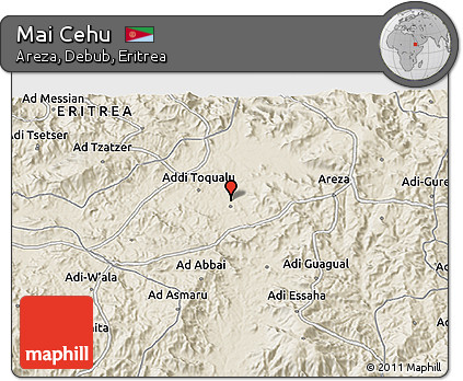 Shaded Relief 3D Map of Mai Cehu