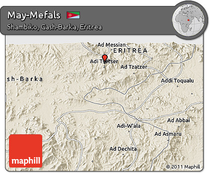Shaded Relief 3D Map of May-Mefals