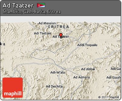 Shaded Relief 3D Map of Ad Tzatzer