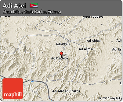 Shaded Relief 3D Map of Adi Atei