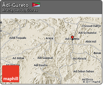 Shaded Relief 3D Map of Ādī-Gureto