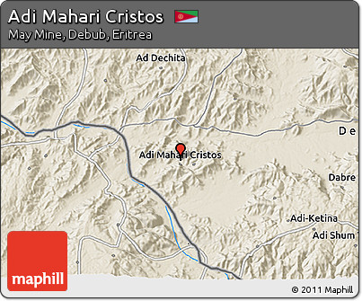 Shaded Relief 3D Map of Adi Mahari Cristos