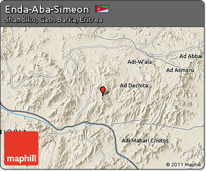 Shaded Relief 3D Map of Enda-Aba-Simeon