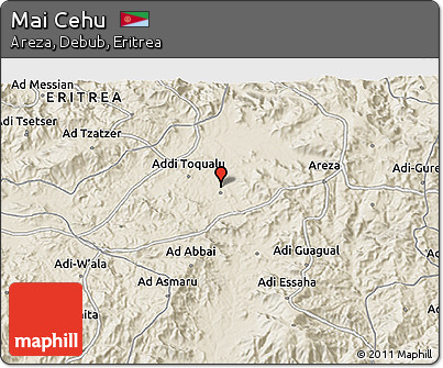 Shaded Relief 3D Map of Mai Cehu