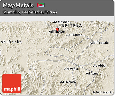 Shaded Relief 3D Map of May-Mefals