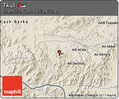 Shaded Relief 3D Map of Tkul