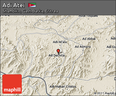 Shaded Relief 3D Map of Adi Atei