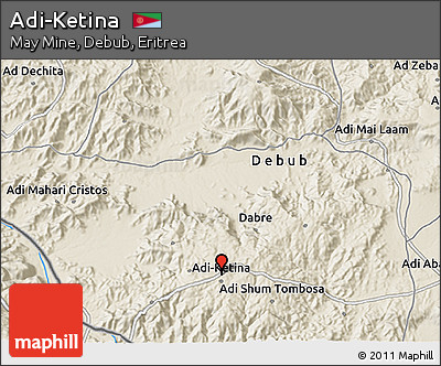 Shaded Relief 3D Map of Adi-Ketina