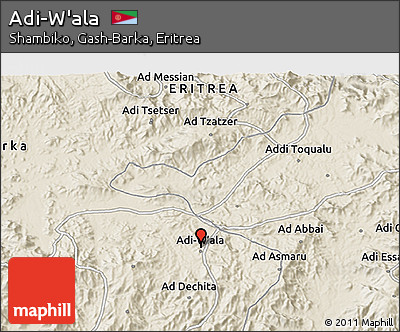 Shaded Relief 3D Map of Adi-W'ala