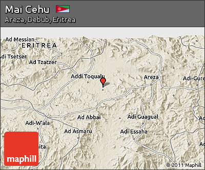 Shaded Relief 3D Map of Mai Cehu