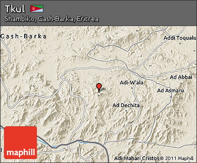Shaded Relief 3D Map of Tkul