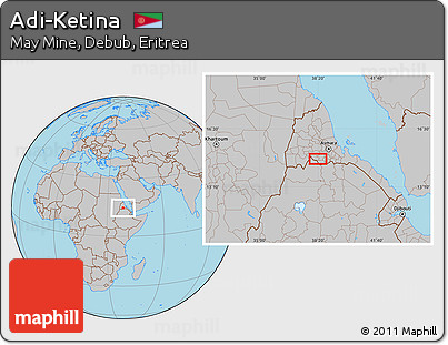 Gray Location Map of Adi-Ketina