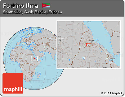 Gray Location Map of Fortino Ilma
