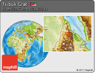 Physical Location Map of Tsibuk Grat