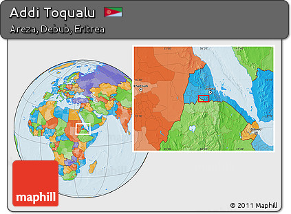 Political Location Map of Addi Toqualu