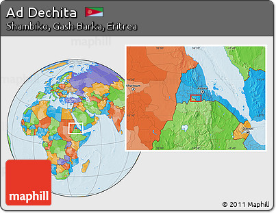 Political Location Map of Ad Dechita