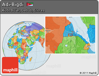 Political Location Map of Adi-Bigdi