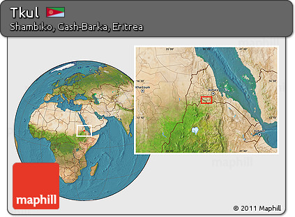 Satellite Location Map of Tkul