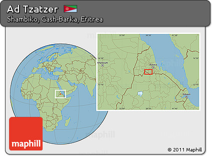 Savanna Style Location Map of Ad Tzatzer