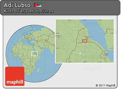 Savanna Style Location Map of Adi Lubso