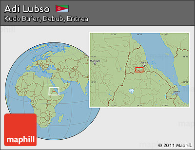 Savanna Style Location Map of Adi Lubso