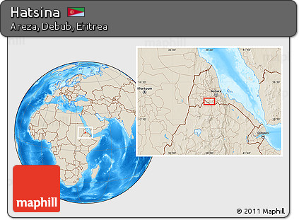 Shaded Relief Location Map of Hatsina