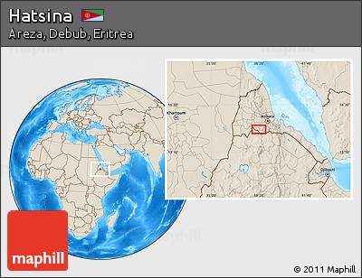 Shaded Relief Location Map of Hatsina