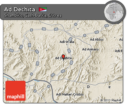 Shaded Relief Map of Ad Dechita