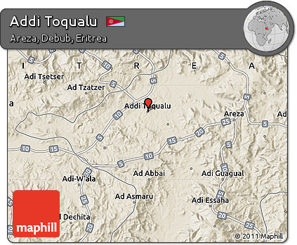 Shaded Relief Map of Addi Toqualu