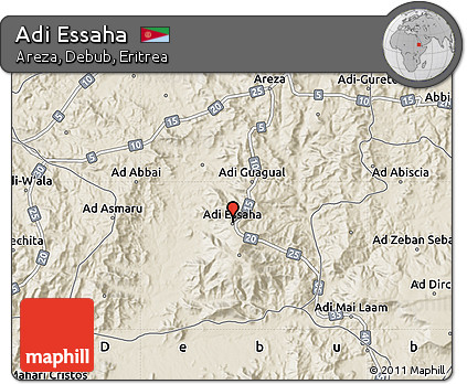 Shaded Relief Map of Adi Essaha