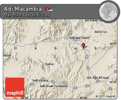 Shaded Relief Map of Adi Macambia