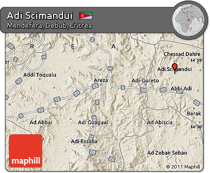 Shaded Relief Map of Adi Scimandui