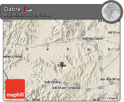 Shaded Relief Map of Dabre