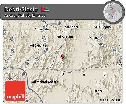 Shaded Relief Map of Debri-Slasie