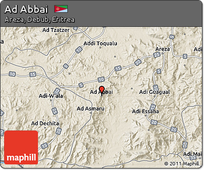 Shaded Relief Map of Ad Abbai