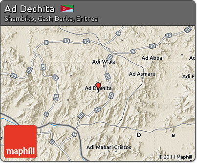 Shaded Relief Map of Ad Dechita