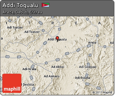 Shaded Relief Map of Addi Toqualu