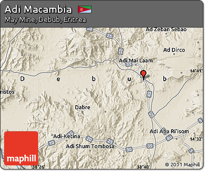 Shaded Relief Map of Adi Macambia