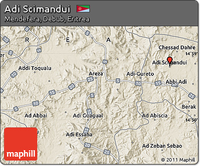 Shaded Relief Map of Adi Scimandui