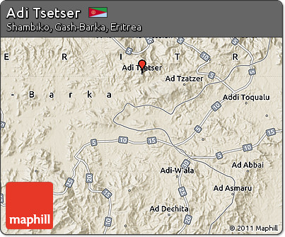 Shaded Relief Map of Adi Tsetser