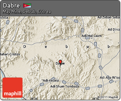 Shaded Relief Map of Dabre