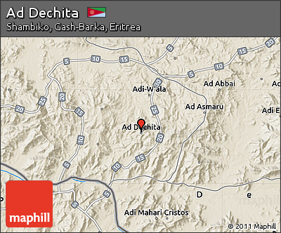 Shaded Relief Map of Ad Dechita