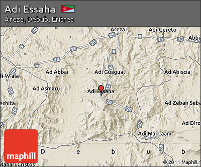 Shaded Relief Map of Adi Essaha