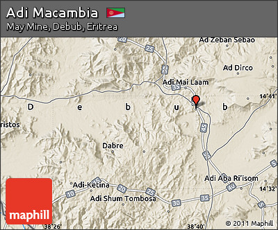 Shaded Relief Map of Adi Macambia