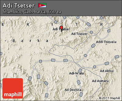 Shaded Relief Map of Adi Tsetser